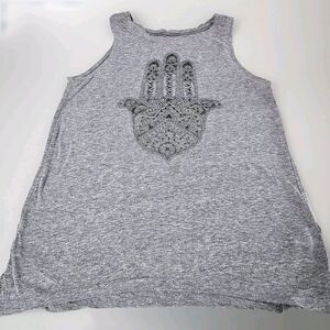 Lucky Brand Womens Tank Top Gray Size XS Polyester Blend Pullover Graphic